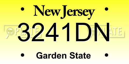 3241DN New Jersey License Plate