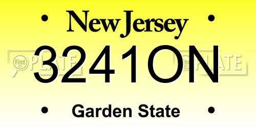 3241ON New Jersey License Plate
