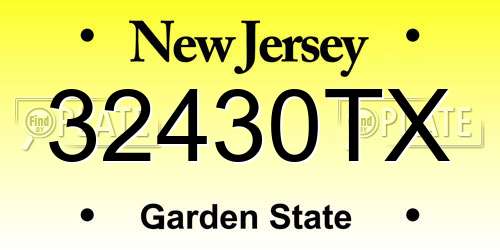 32430TX New Jersey License Plate