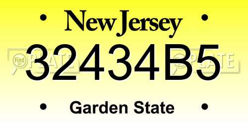 32434B5 New Jersey License Plate