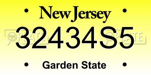 32434S5 New Jersey License Plate