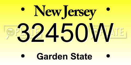 32450W New Jersey License Plate