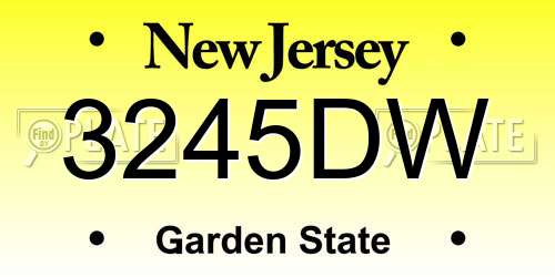 3245DW New Jersey License Plate