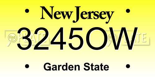 3245OW New Jersey License Plate
