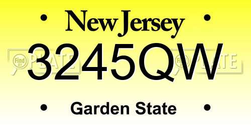 3245QW New Jersey License Plate