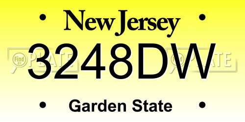 3248DW New Jersey License Plate