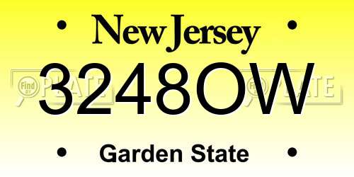 3248OW New Jersey License Plate