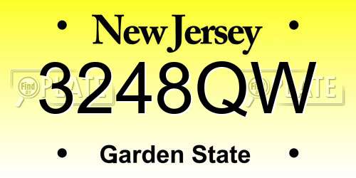 3248QW New Jersey License Plate