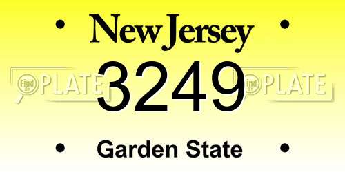3249 New Jersey License Plate