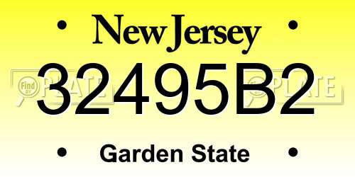 32495B2 New Jersey License Plate