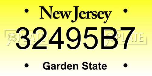 32495B7 New Jersey License Plate