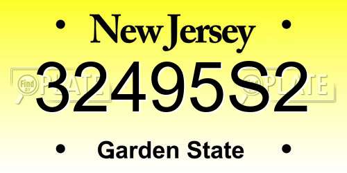32495S2 New Jersey License Plate