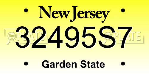 32495S7 New Jersey License Plate