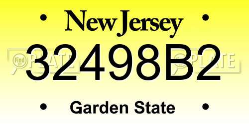 32498B2 New Jersey License Plate