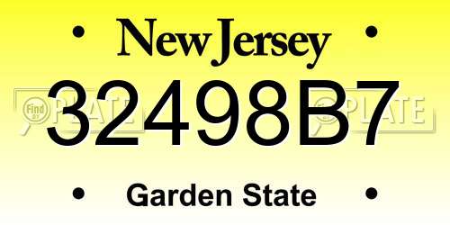 32498B7 New Jersey License Plate