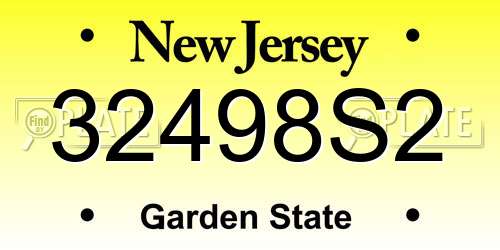 32498S2 New Jersey License Plate
