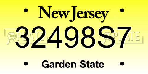 32498S7 New Jersey License Plate