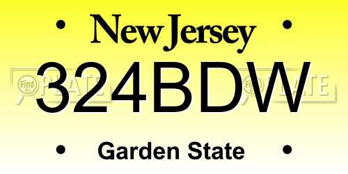 324BDW New Jersey License Plate