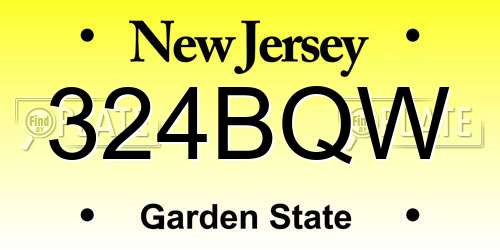324BQW New Jersey License Plate