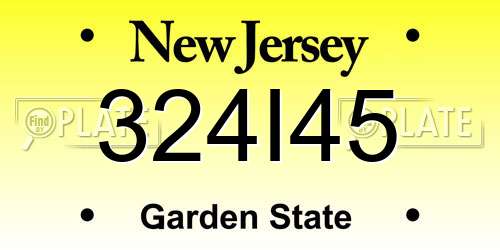 324I45 New Jersey License Plate