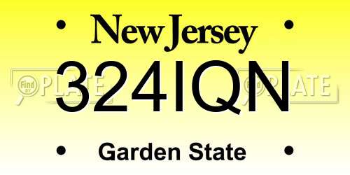 324IQN New Jersey License Plate