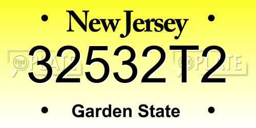 32532T2 New Jersey License Plate