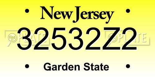 32532Z2 New Jersey License Plate