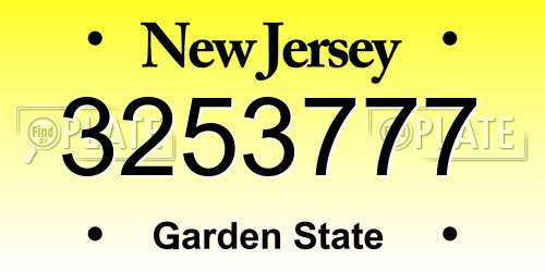 3253777 New Jersey License Plate
