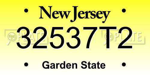32537T2 New Jersey License Plate