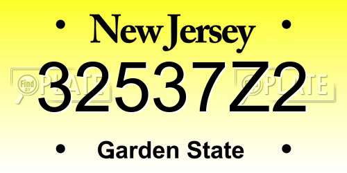 32537Z2 New Jersey License Plate