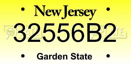 32556B2 New Jersey License Plate