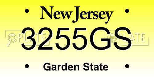 3255GS New Jersey License Plate