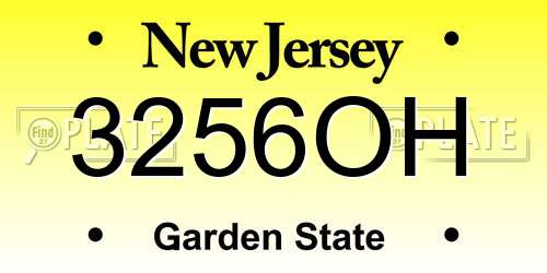 3256OH New Jersey License Plate