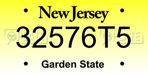 32576T5 New Jersey License Plate