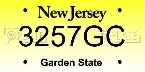 3257GC New Jersey License Plate