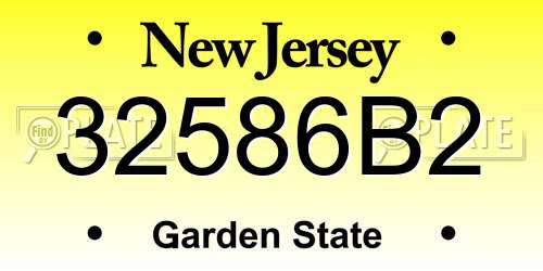 32586B2 New Jersey License Plate