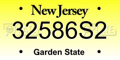 32586S2 New Jersey License Plate