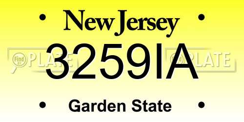 3259IA New Jersey License Plate