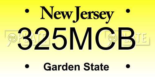 325MCB New Jersey License Plate