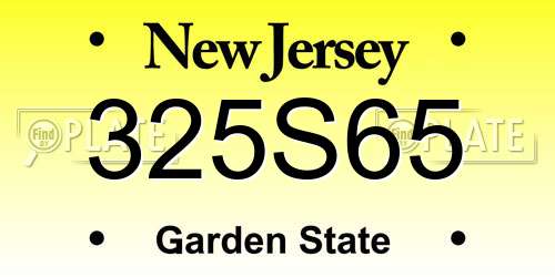 325S65 New Jersey License Plate
