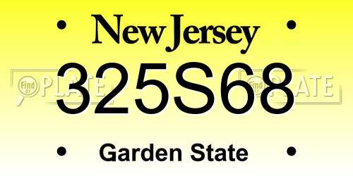 325S68 New Jersey License Plate