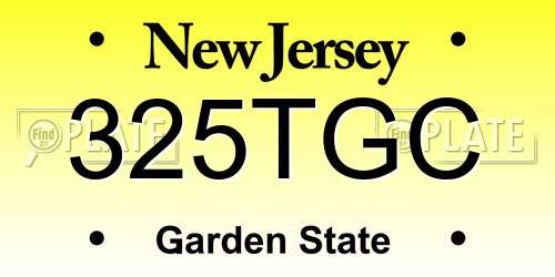 325TGC New Jersey License Plate