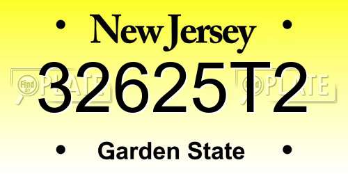 32625T2 New Jersey License Plate