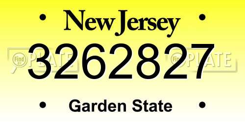 3262827 New Jersey License Plate