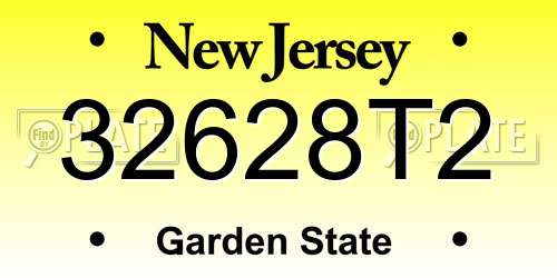 32628T2 New Jersey License Plate