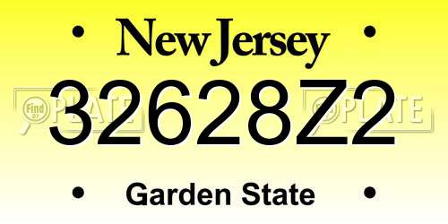 32628Z2 New Jersey License Plate