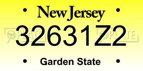 32631Z2 New Jersey License Plate