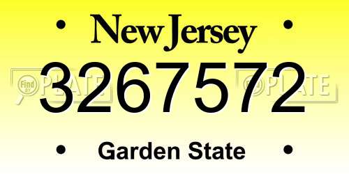 3267572 New Jersey License Plate
