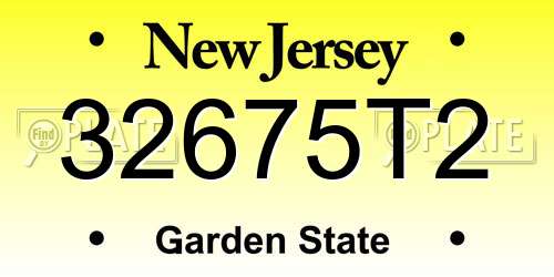 32675T2 New Jersey License Plate