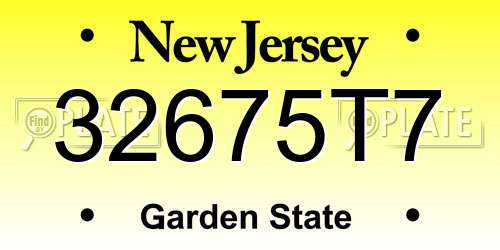 32675T7 New Jersey License Plate